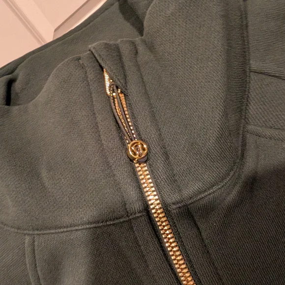 Lululemon Scuba Oversized Funnel Neck Half Zip Rainforest Green Gold Size M/L - Picture 4 of 10